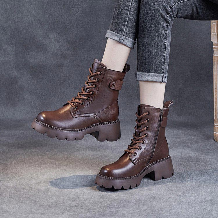 Emily | Women's Lace Up Chunky Platform Combat Boots