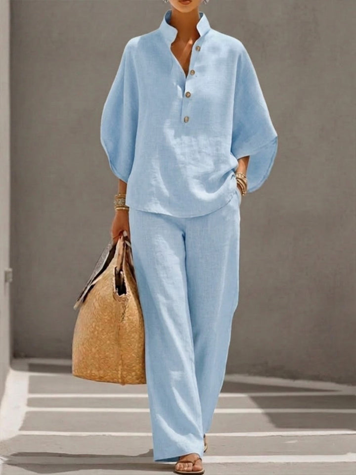 Mariel | Ensemble avec manches chauve-souris et pantalons larges