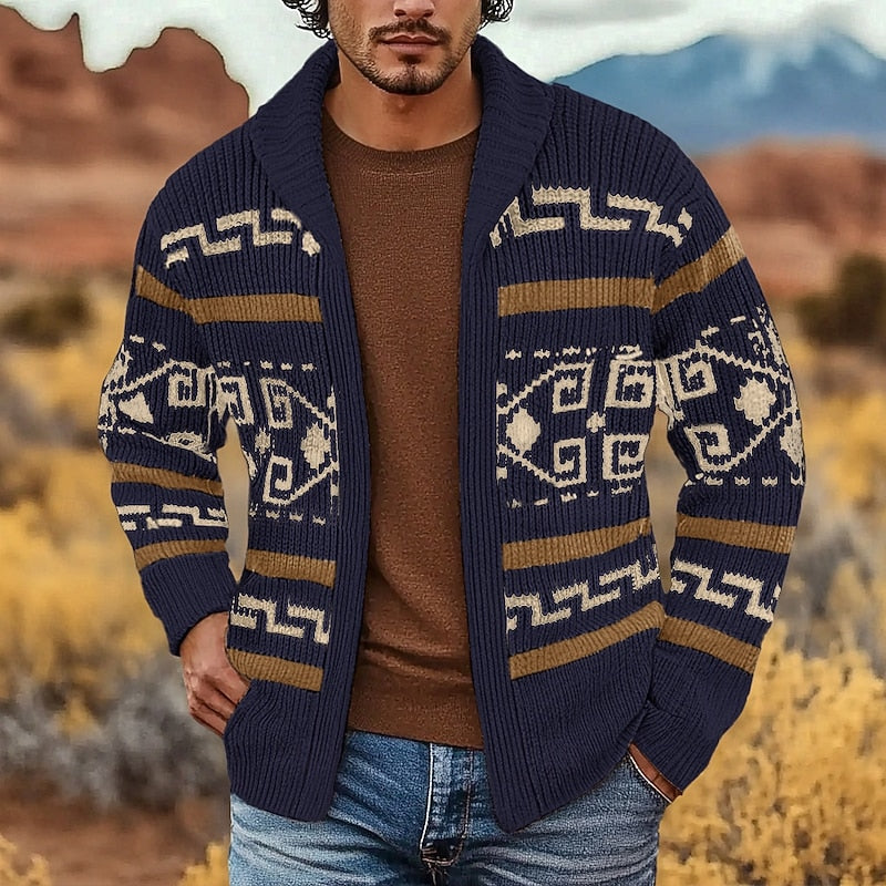 Ormand | Men's Warm Patterned Knit Cardigan
