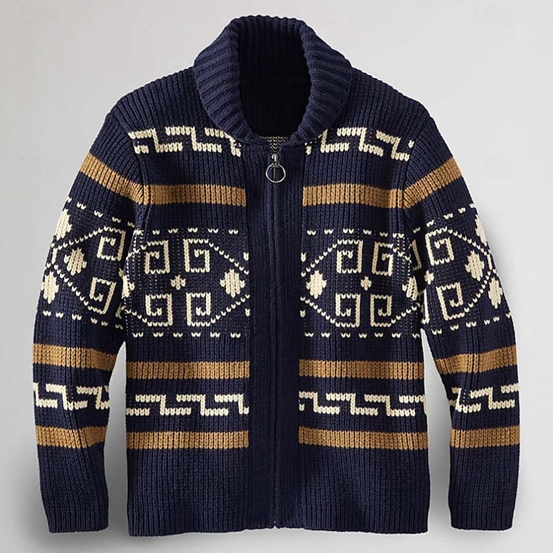 Ormand | Men's Warm Patterned Knit Cardigan