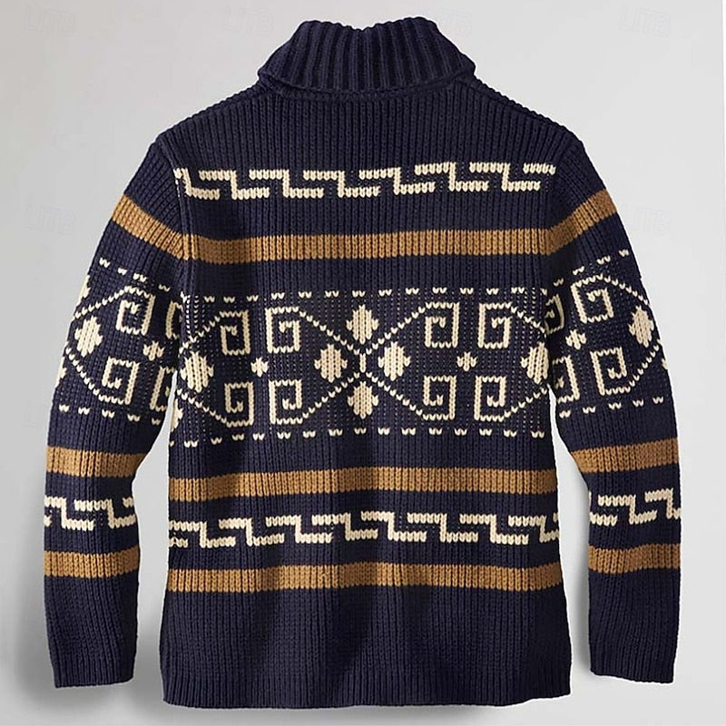 Ormand | Men's Warm Patterned Knit Cardigan