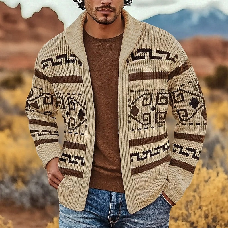 Ormand | Men's Warm Patterned Knit Cardigan