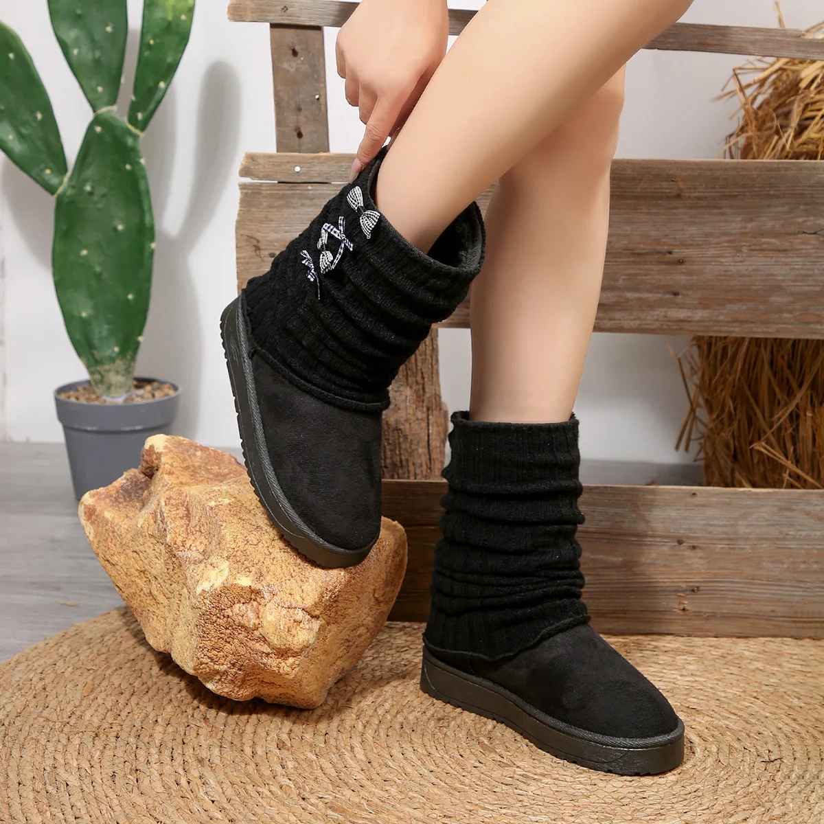 Orvette | Women's Cosy Knit-Cuff Winter Boots