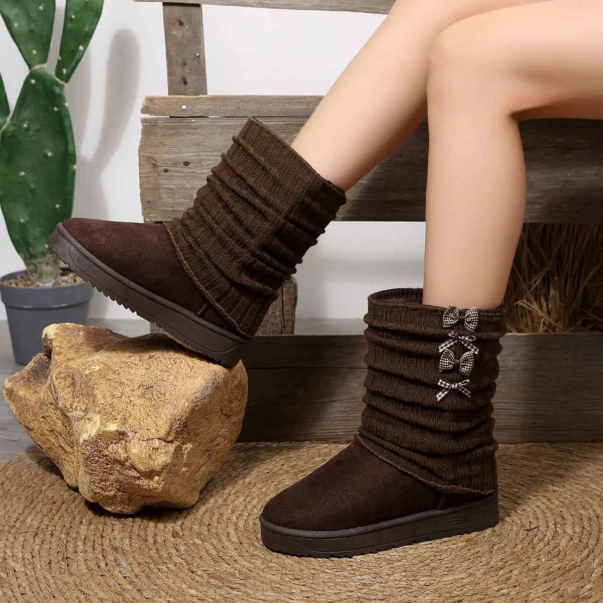 Orvette | Women's Cosy Knit-Cuff Winter Boots