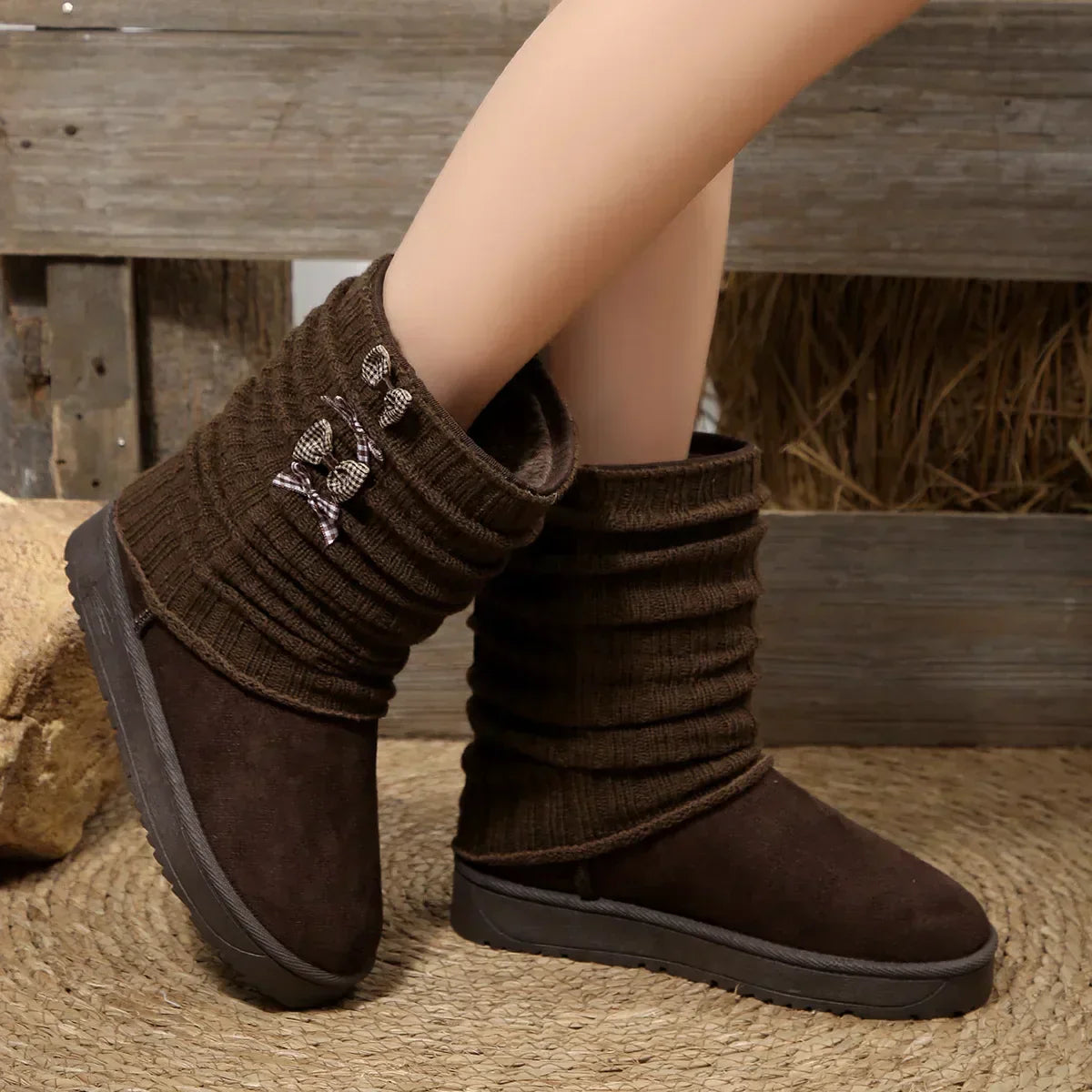 Orvette | Women's Cosy Knit-Cuff Winter Boots