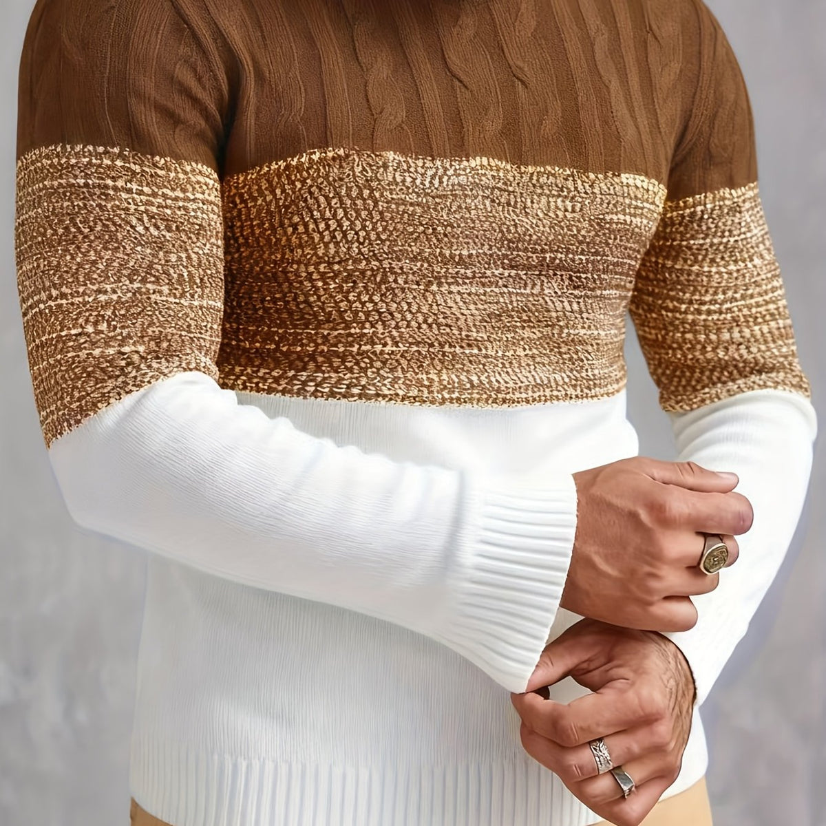 Orvyn | Men's Cozy Colour Block Crew Sweater