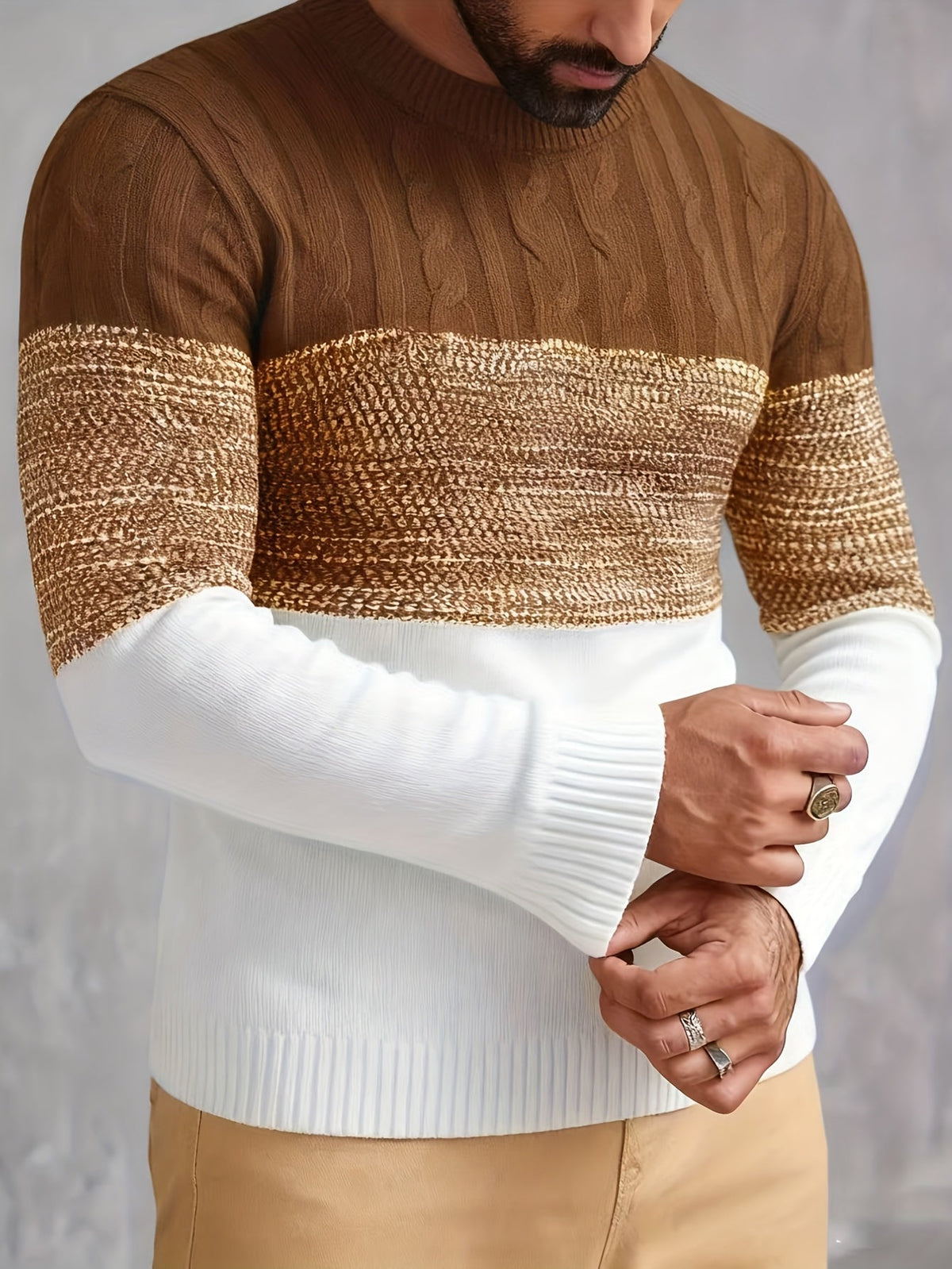 Orvyn | Men's Cozy Colour Block Crew Sweater