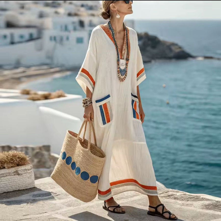 Robe Maxie "Léna" avec Finitions Contrastées