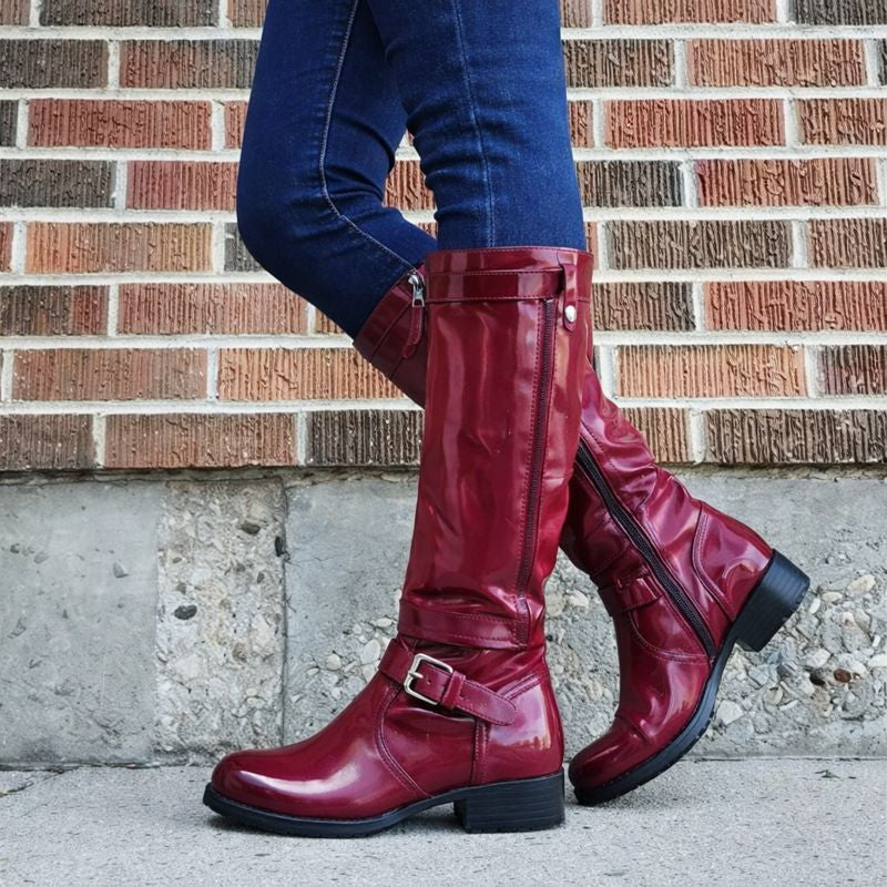 Rosemarie | Women's Red Knee High Boots