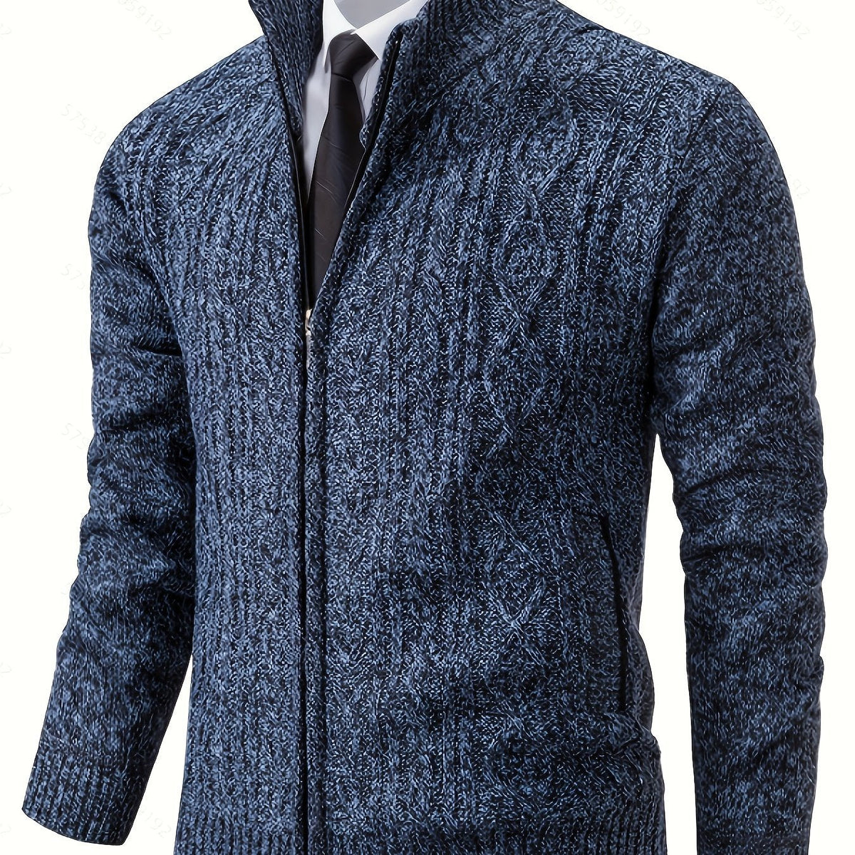 Rowland | Men's Cozy Cable Knit Zip Cardigan