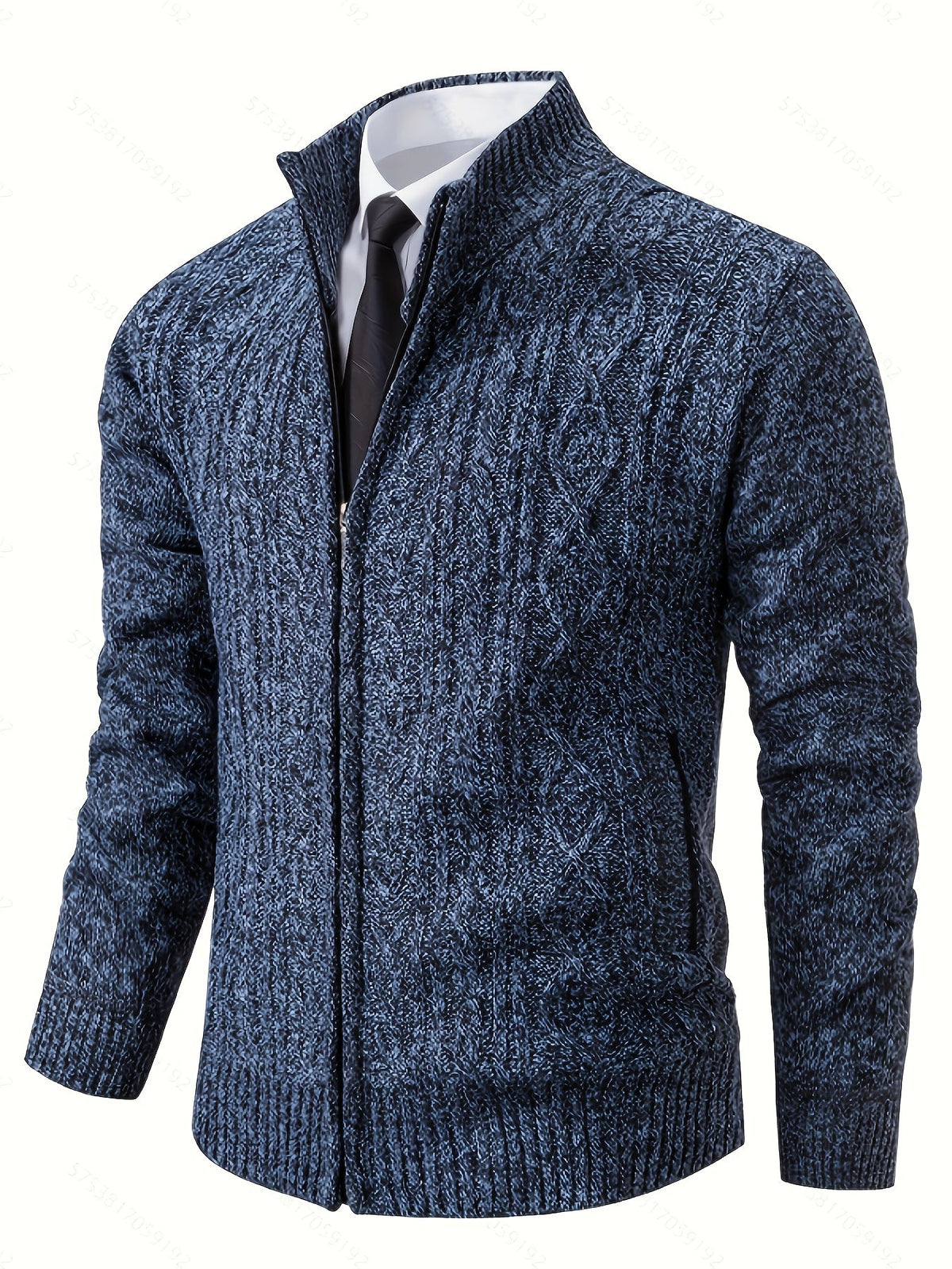 Rowland | Men's Cozy Cable Knit Zip Cardigan