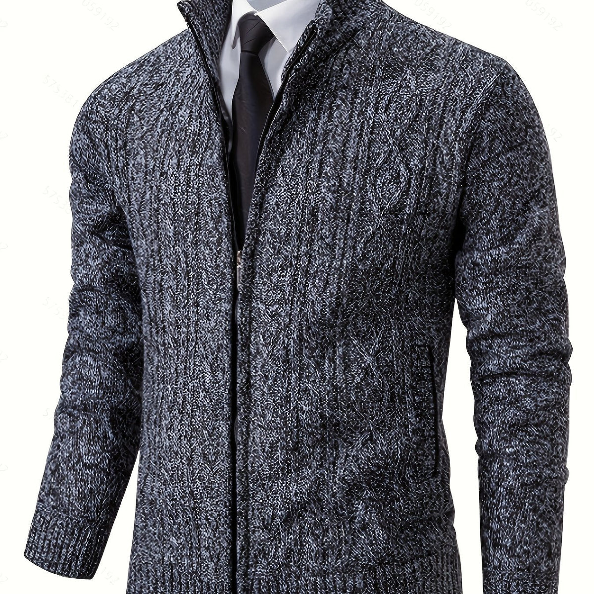 Rowland | Men's Cozy Cable Knit Zip Cardigan