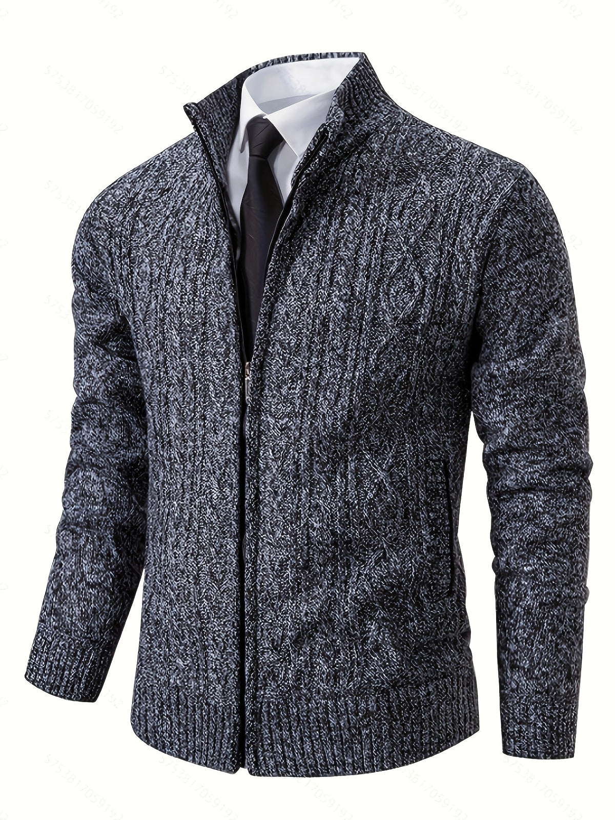Rowland | Men's Cozy Cable Knit Zip Cardigan