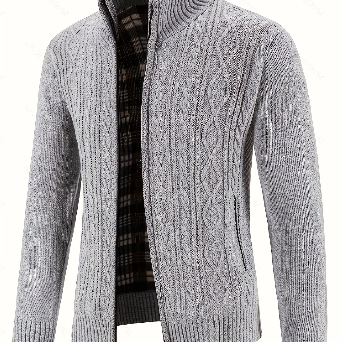 Rowland | Men's Cozy Cable Knit Zip Cardigan