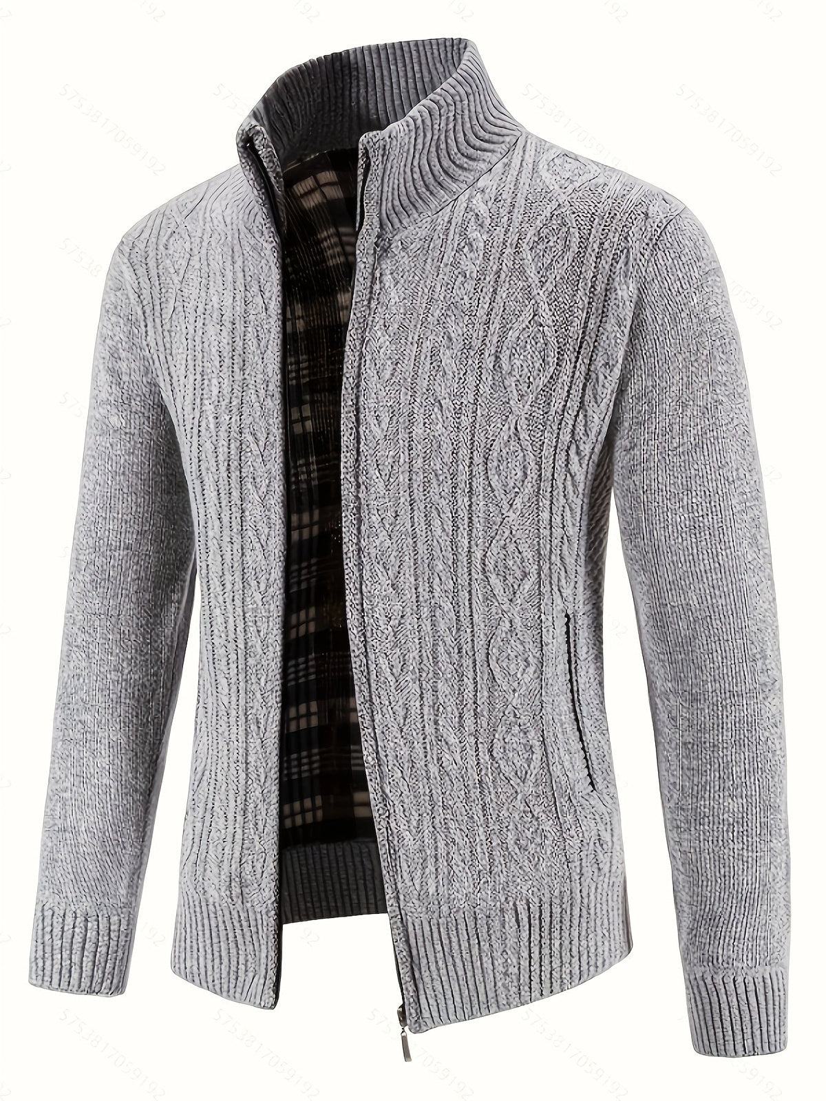 Rowland | Men's Cozy Cable Knit Zip Cardigan