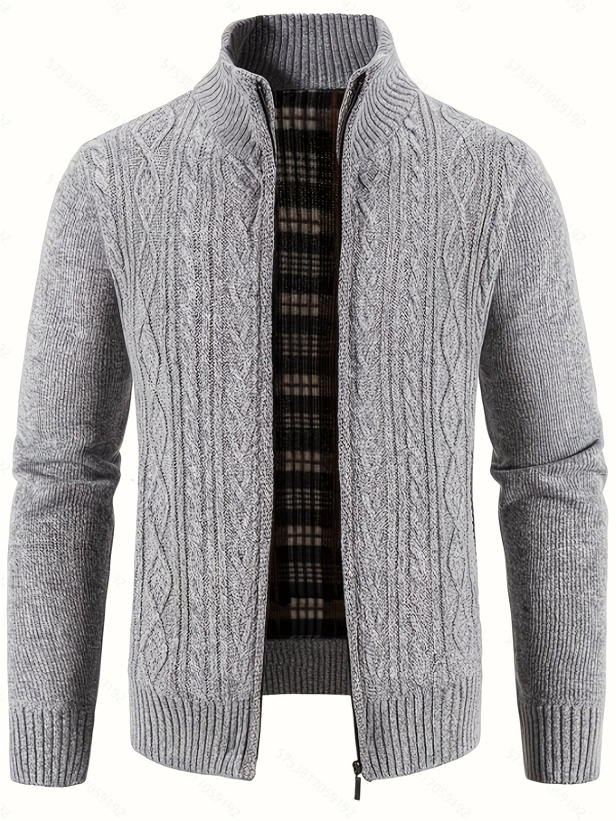 Rowland | Men's Cozy Cable Knit Zip Cardigan