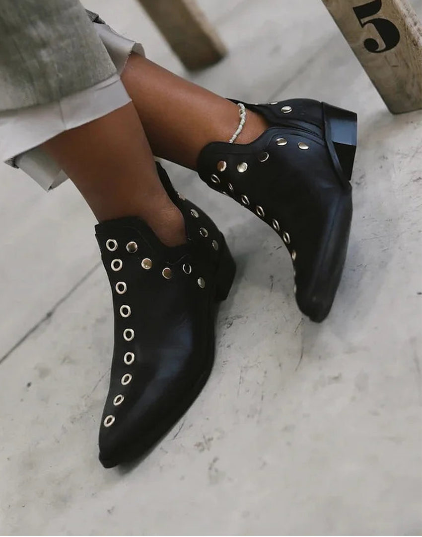 Emma | Women's Studded Pointed Toe Ankle Boots