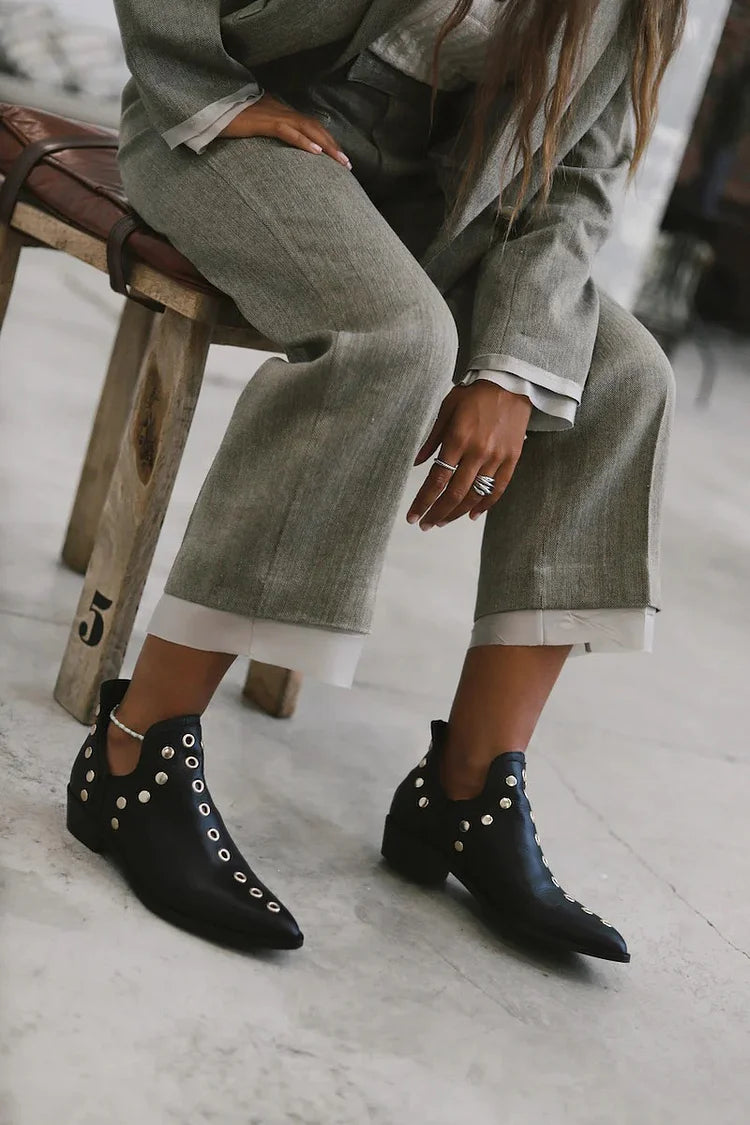 Emma | Women's Studded Pointed Toe Ankle Boots