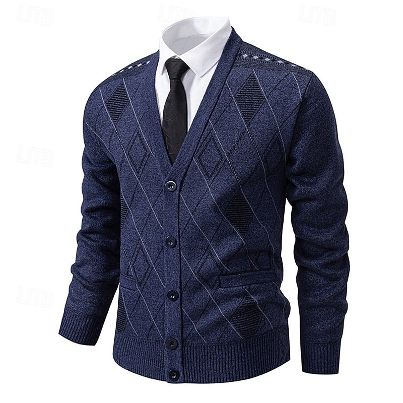 Shelbourne | Men's Warm Argyle Cardigan