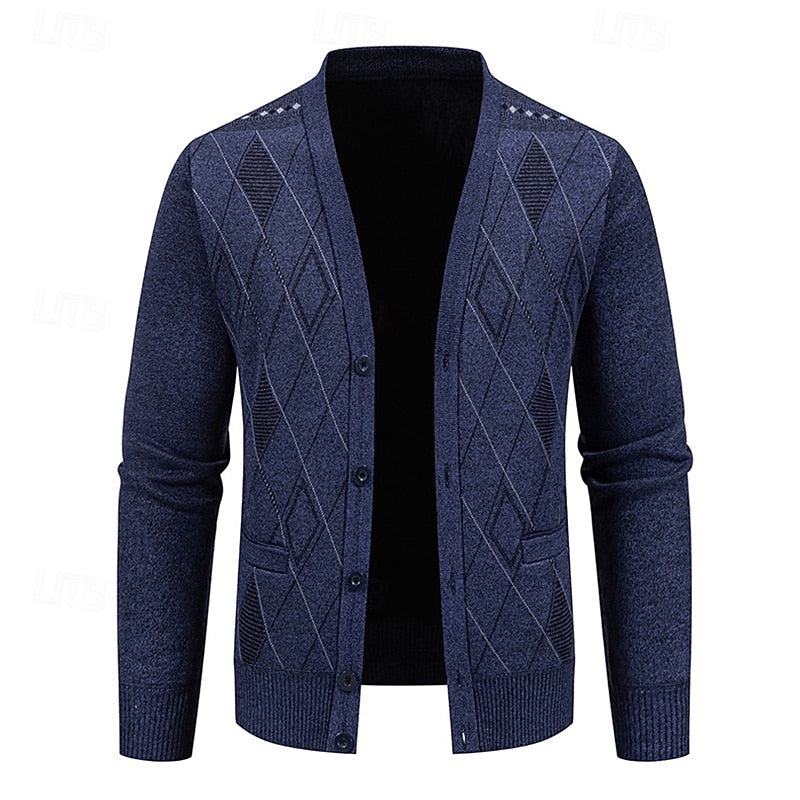 Shelbourne | Men's Warm Argyle Cardigan