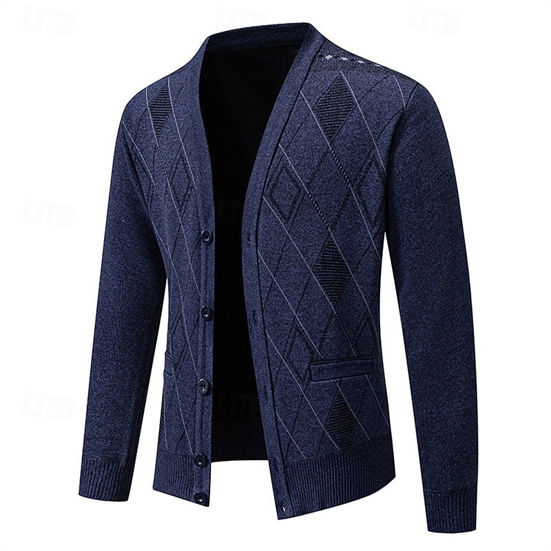 Shelbourne | Men's Warm Argyle Cardigan