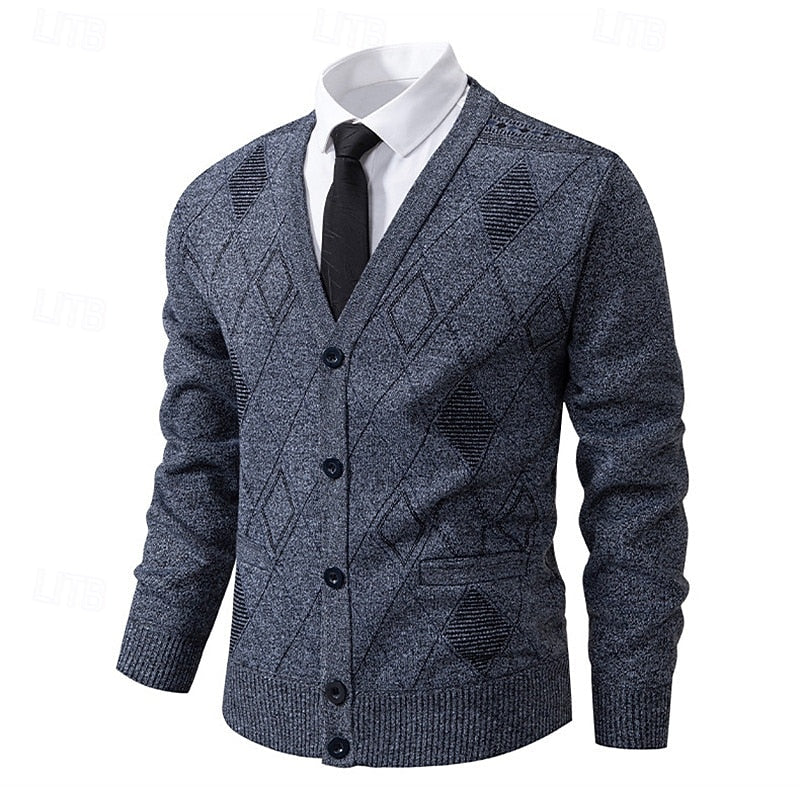 Shelbourne | Men's Warm Argyle Cardigan