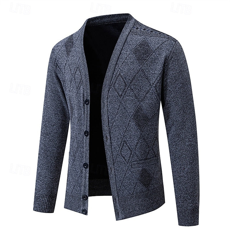 Shelbourne | Men's Warm Argyle Cardigan