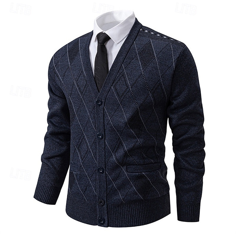 Shelbourne | Men's Warm Argyle Cardigan