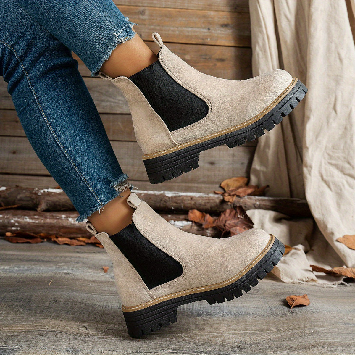 Charlotte | Women's Chunky Platform Suede Chelsea Boots