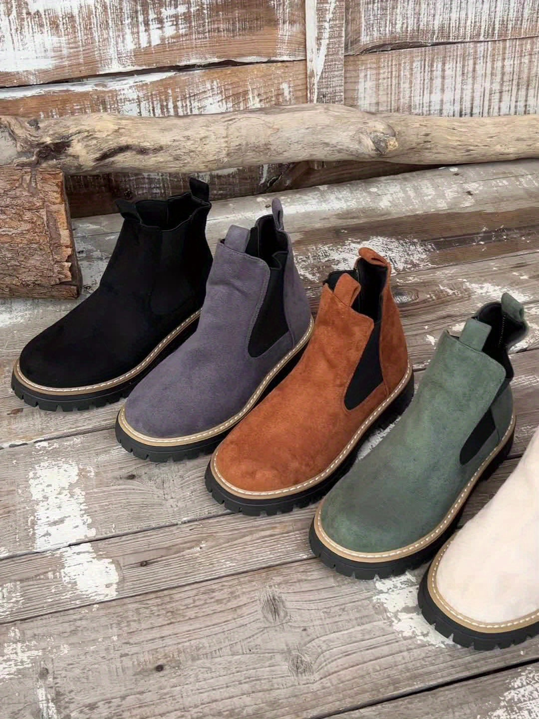 Charlotte | Women's Chunky Platform Suede Chelsea Boots