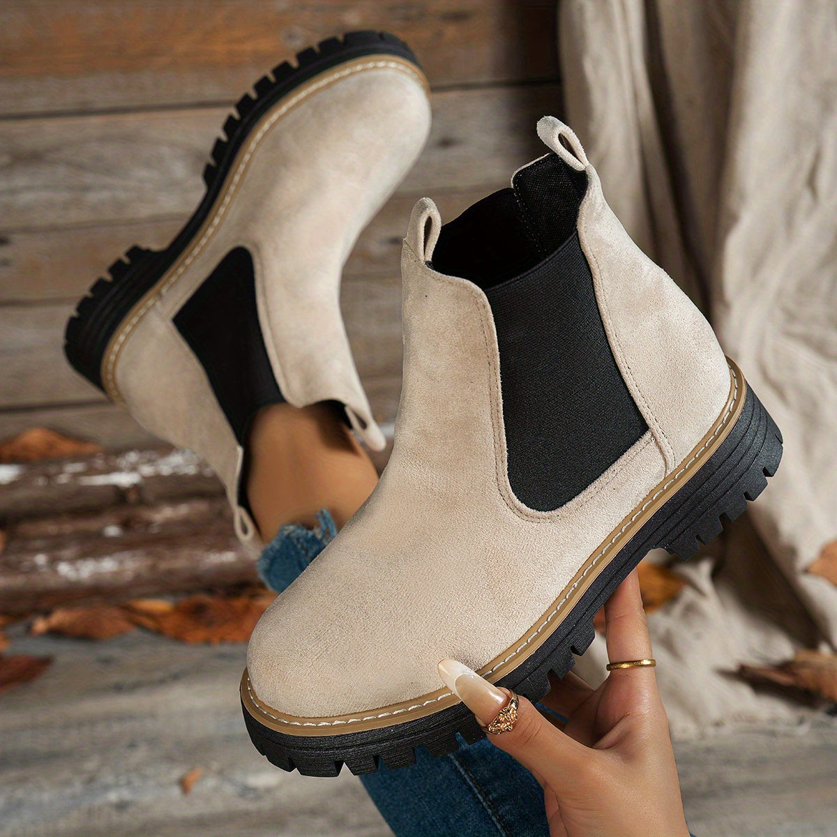 Charlotte | Women's Chunky Platform Suede Chelsea Boots