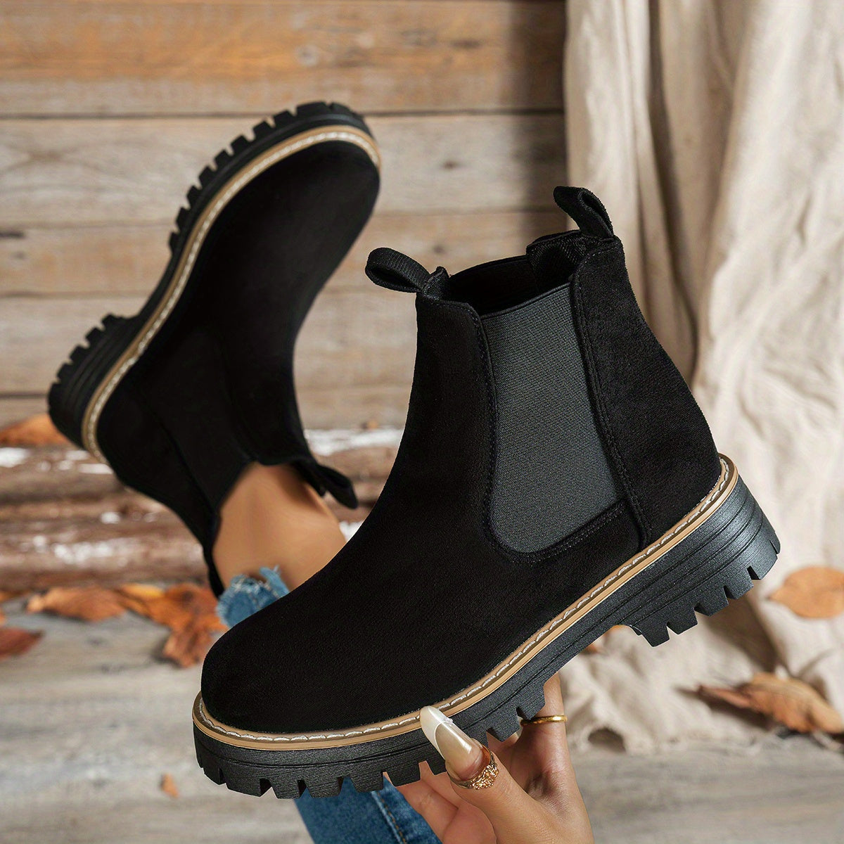 Charlotte | Women's Chunky Platform Suede Chelsea Boots