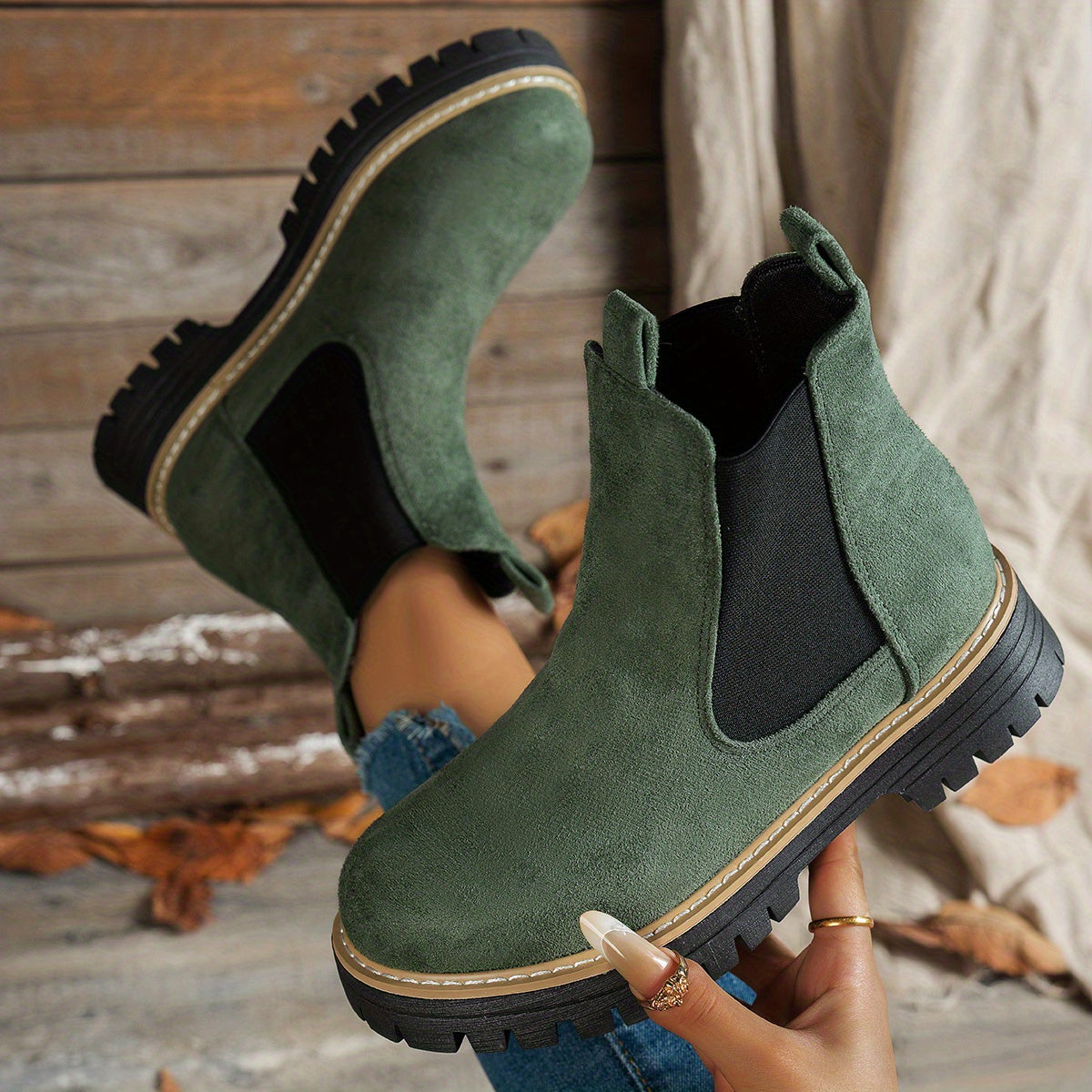 Charlotte | Women's Chunky Platform Suede Chelsea Boots