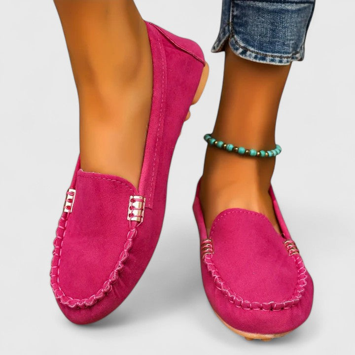 Sybilla | Women's Pink Moccasin Slip-On Loafers