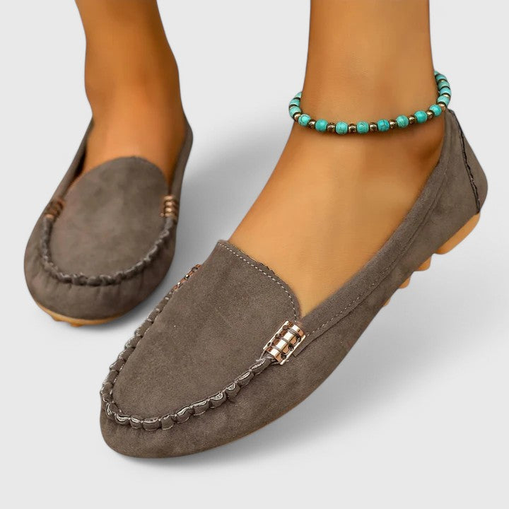Sybilla | Women's Pink Moccasin Slip-On Loafers