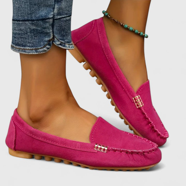 Sybilla | Women's Pink Moccasin Slip-On Loafers