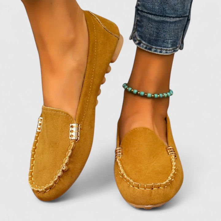 Sybilla | Women's Pink Moccasin Slip-On Loafers