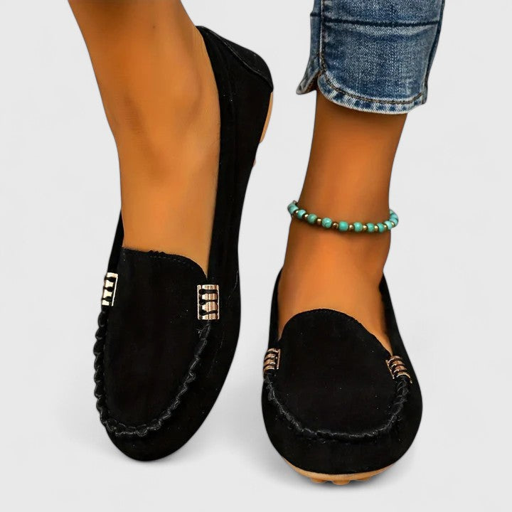Sybilla | Women's Pink Moccasin Slip-On Loafers