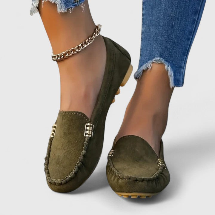 Sybilla | Women's Pink Moccasin Slip-On Loafers