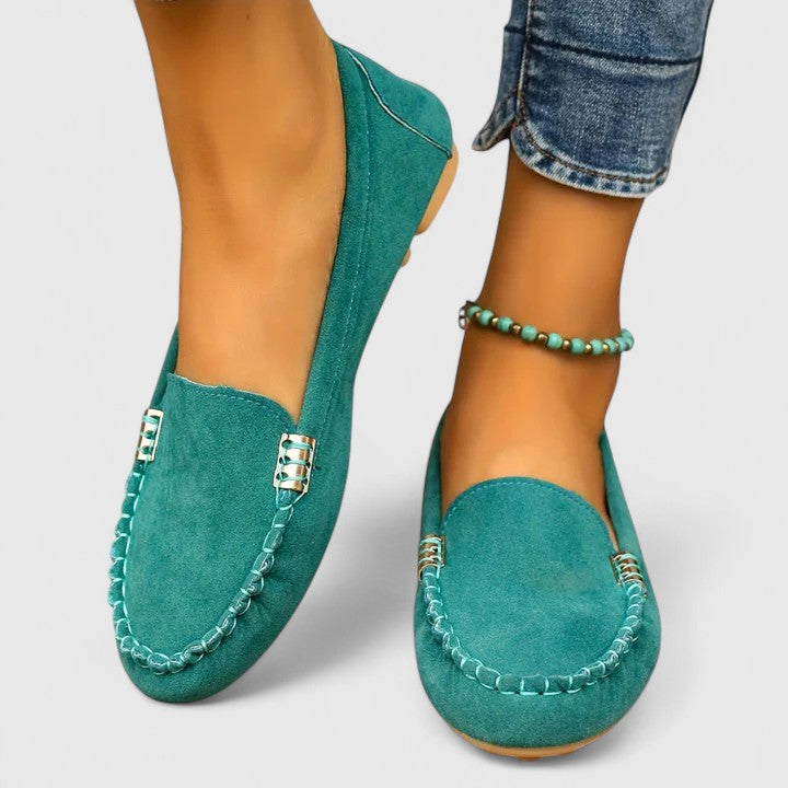 Sybilla | Women's Pink Moccasin Slip-On Loafers