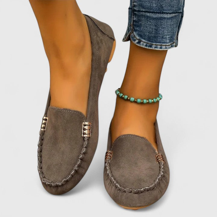 Sybilla | Women's Pink Moccasin Slip-On Loafers