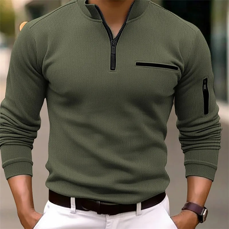 Thorne | Men's Cozy Ribbed Quarter-Zip Sweater