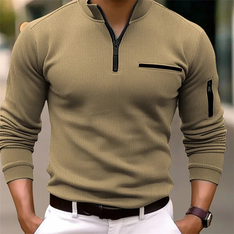 Thorne | Men's Cozy Ribbed Quarter-Zip Sweater