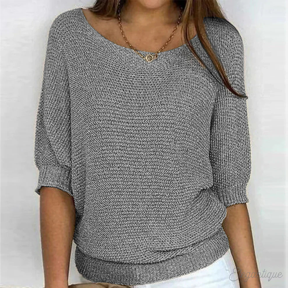 Jolene | Women's Lightweight Relaxed Fit Crew Neck Knit Sweater