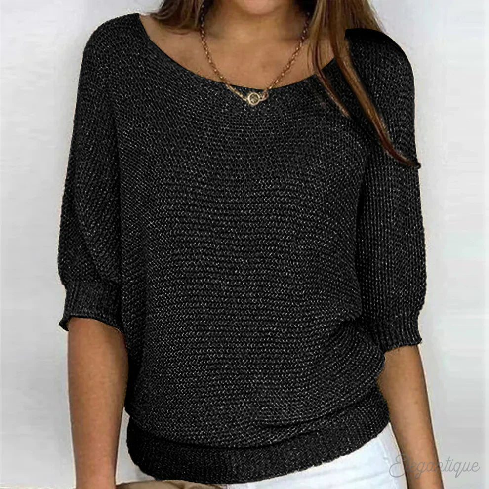 Jolene | Women's Lightweight Relaxed Fit Crew Neck Knit Sweater