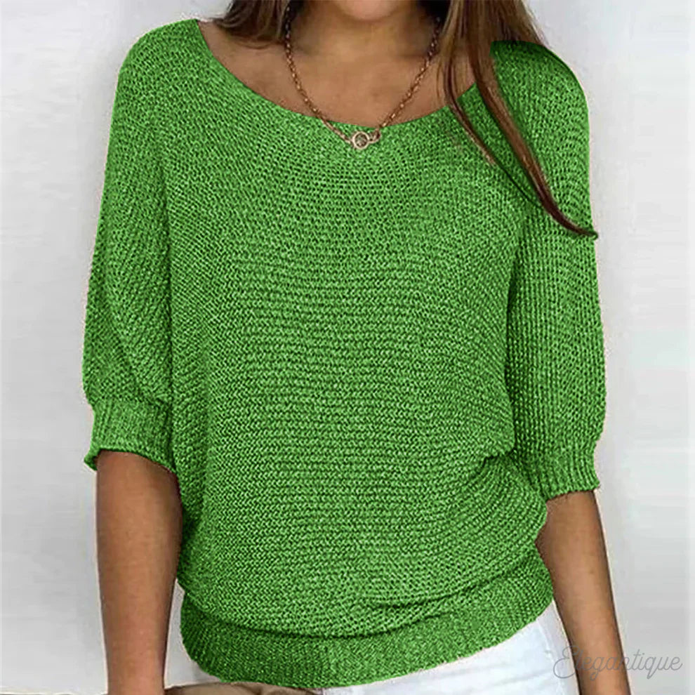 Jolene | Women's Lightweight Relaxed Fit Crew Neck Knit Sweater