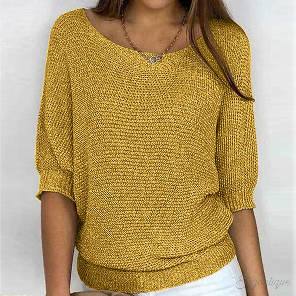Jolene | Women's Lightweight Relaxed Fit Crew Neck Knit Sweater