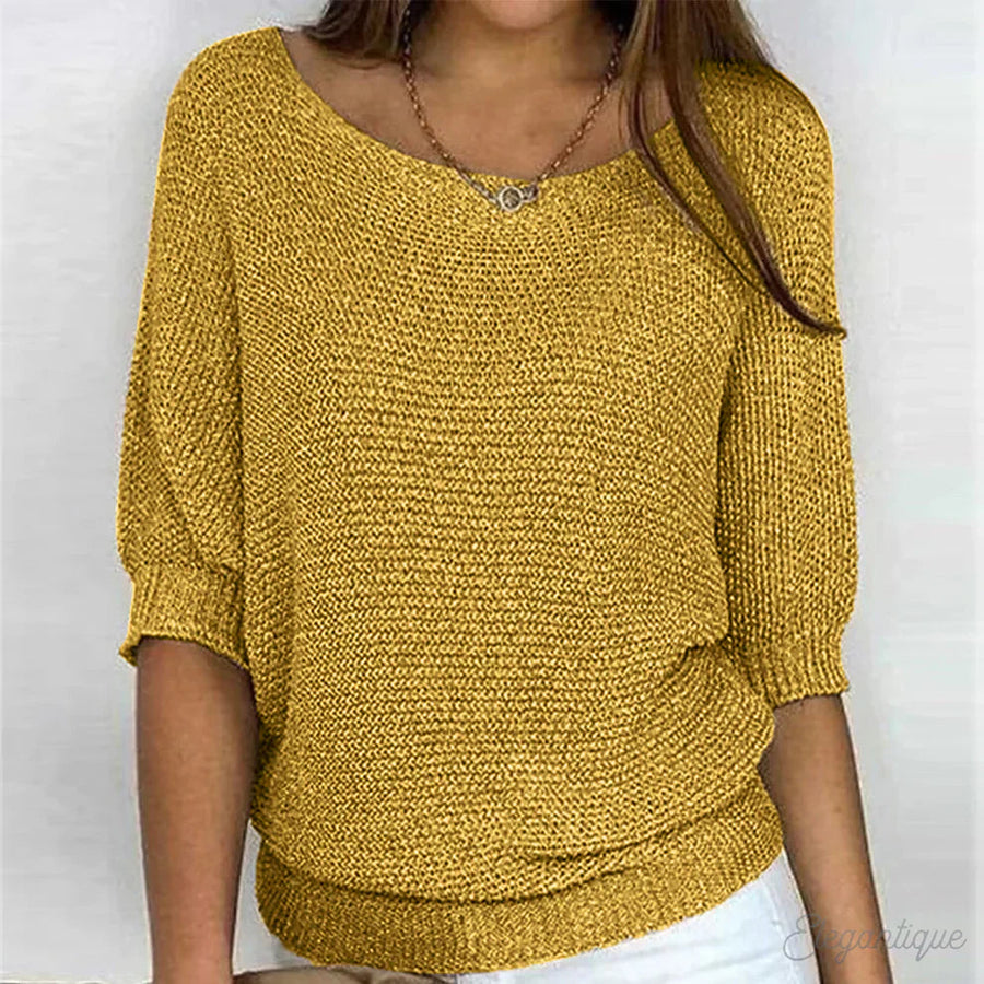 Jolene | Women's Lightweight Relaxed Fit Crew Neck Knit Sweater