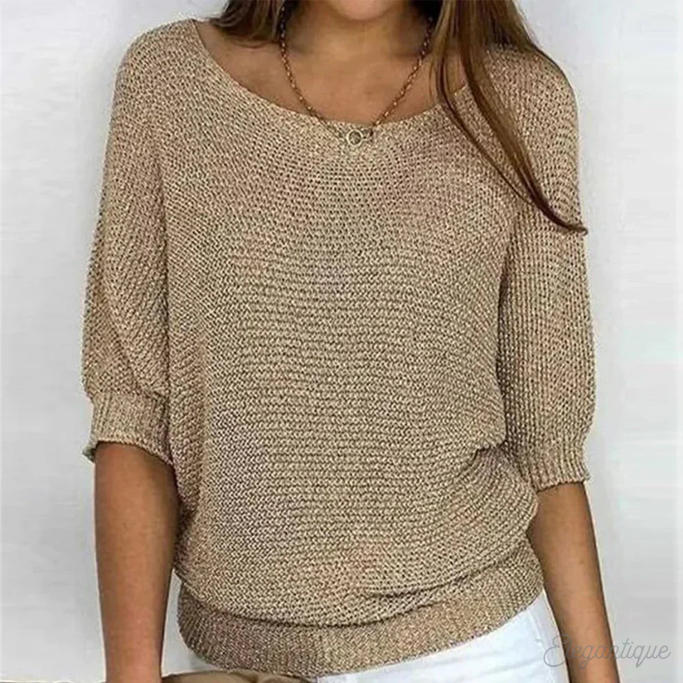 Jolene | Women's Lightweight Relaxed Fit Crew Neck Knit Sweater