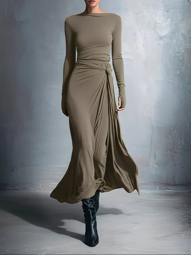 Naiara ❘ Robe longue à nœud latéral